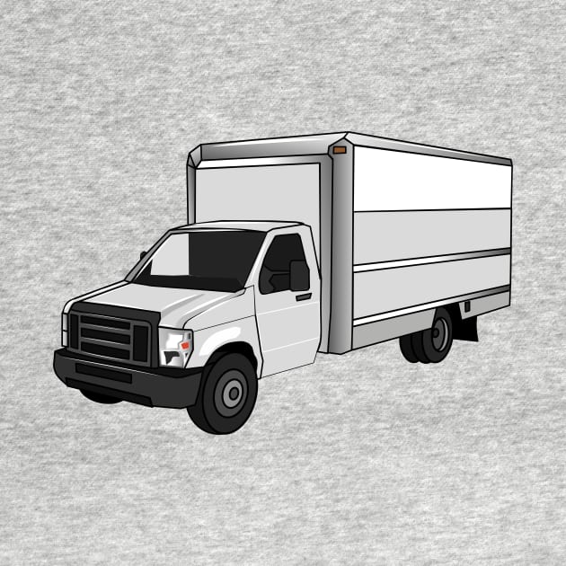 Box truck cartoon illustration by Miss Cartoon